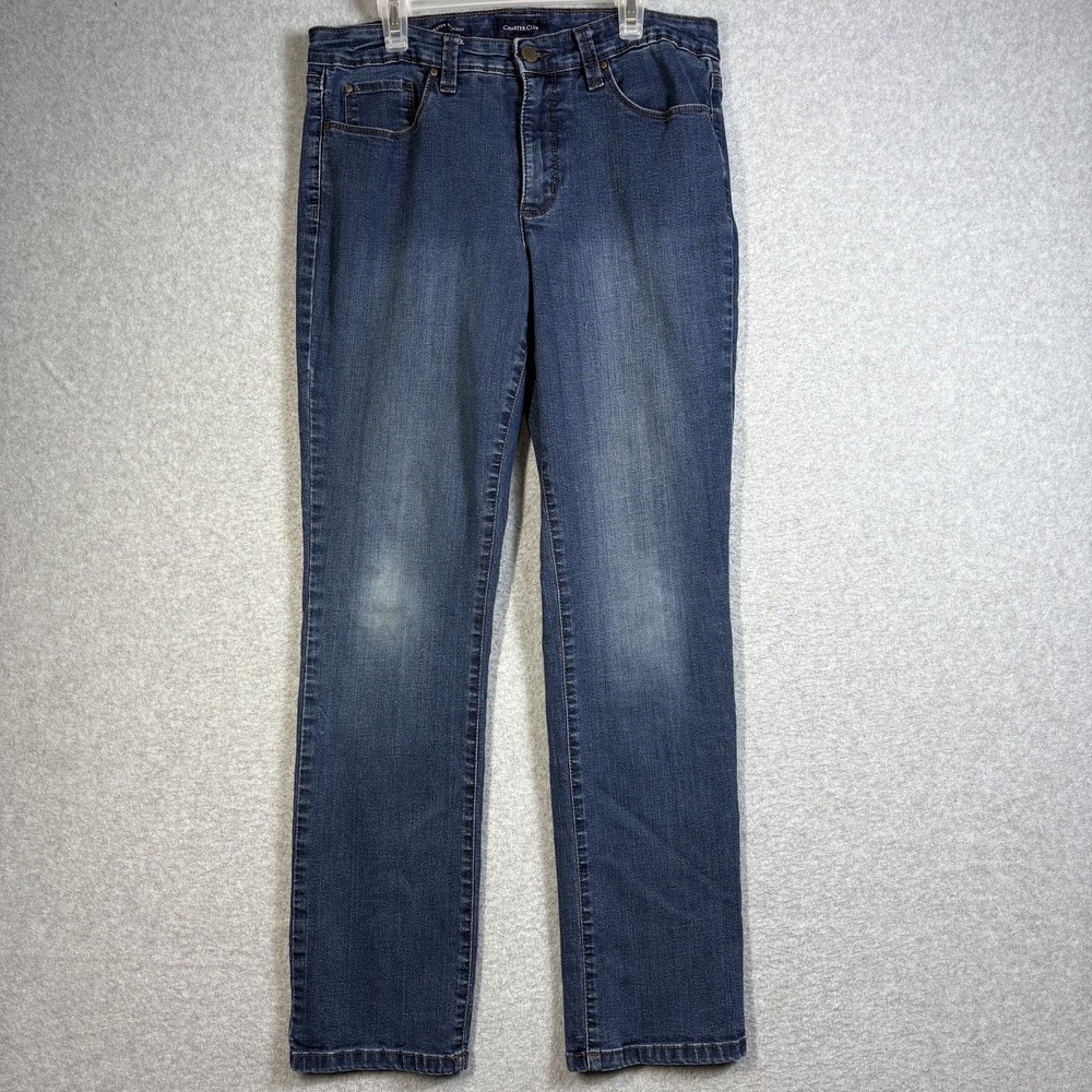 Charter Club Lexington Straight Jeans Womens 10S Blue Medium Wash Denim
